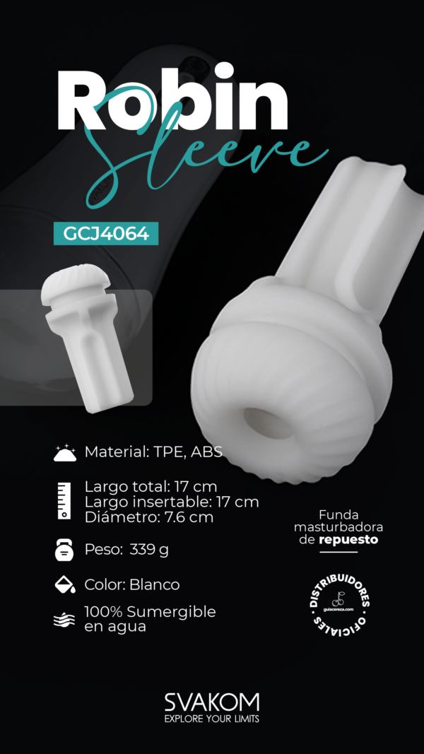 Funda para Masturbador Robin Blanca By Svakom